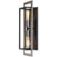 preview thumbnail 6 of 8, 2-Light Black/Wood Tone Dimmable Rustic Farmhouse Wall Sconce - 20"H x 7"W x 5"D - 7 in. W