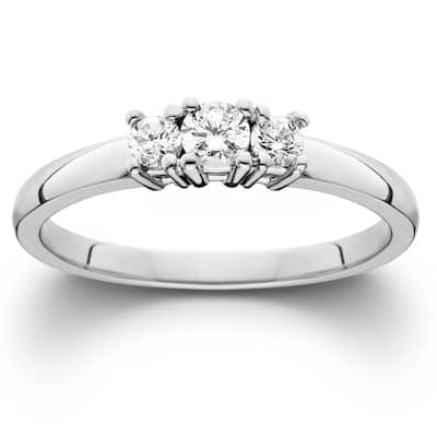1/4ct Diamond 3-Stone Engagement Ring Three Stone Anniversary White Gold 7