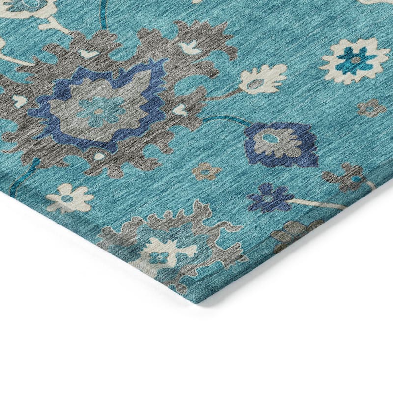 Machine Washable Indoor/ Outdoor Chantille Kashan Traditonal Rug