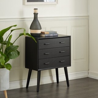 Benzara Black Wood 24 inches Wide x 28 inches High 3-drawer Chest - Bed ...
