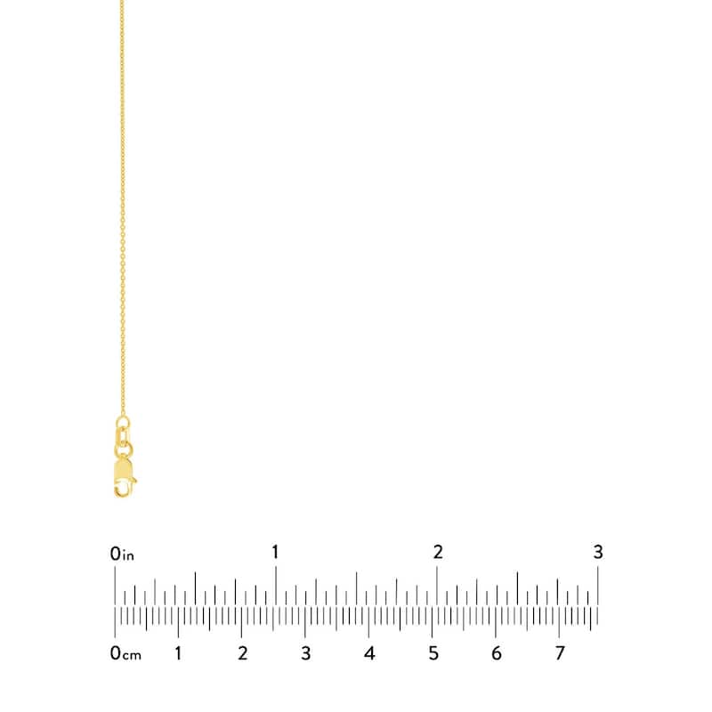 Curata 14k Yellow Gold 0.9mm Cable Chain Necklace (Lobster)