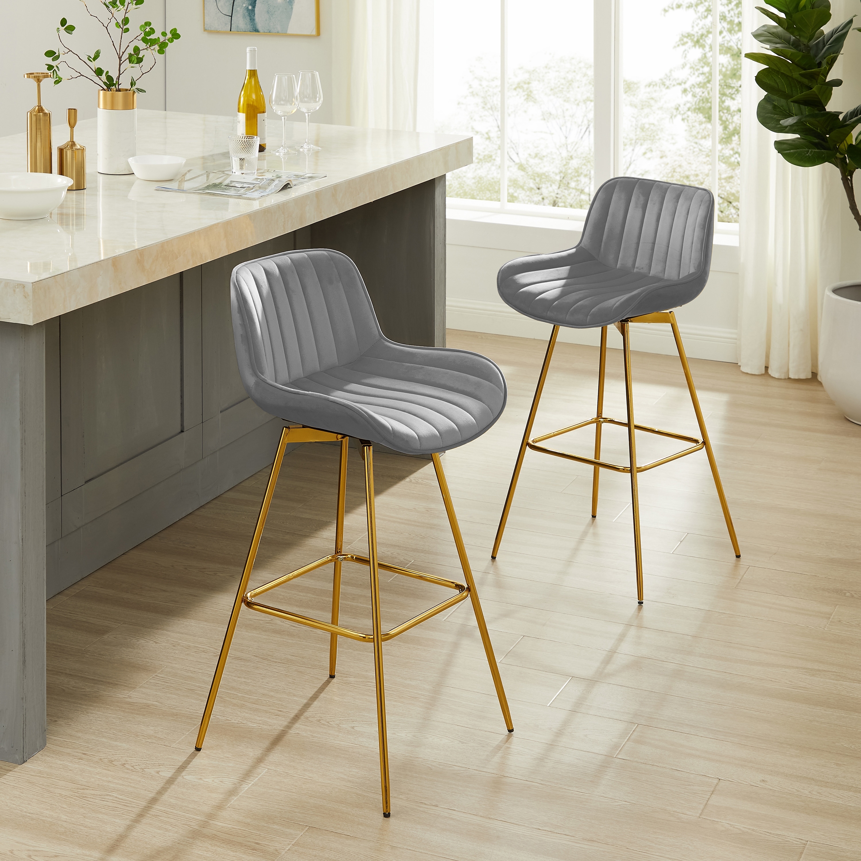 Swivel velvet bar stools sale