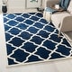 preview thumbnail 1 of 84, SAFAVIEH Handmade Chatham Eppie Modern Moroccan Wool Rug 3' x 5' - Dark Blue/Ivory - Rectangle