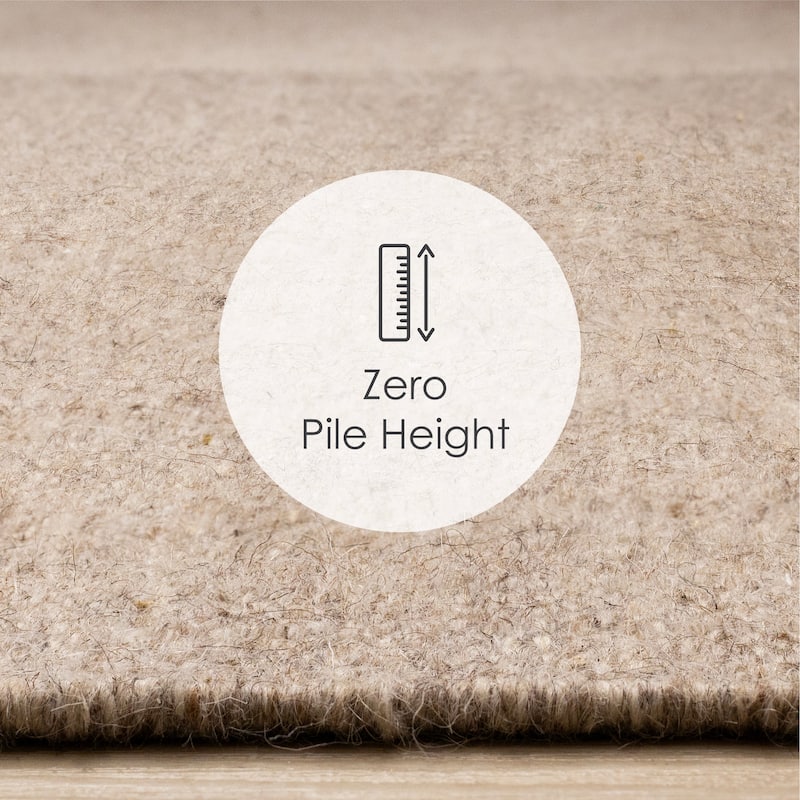 Taupe Beige White Stacked Squares Handmade Wool Rug