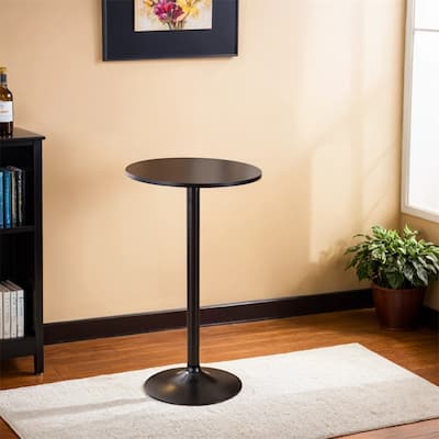 Black Round Top with Black Leg And Base Metal Bar Table