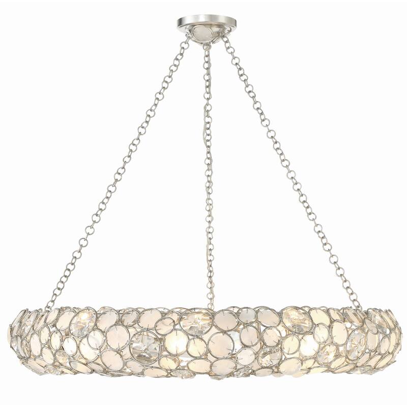 Palla 8 Light Antique Silver Chandelier - 32"W x 5.25"H x 32"D