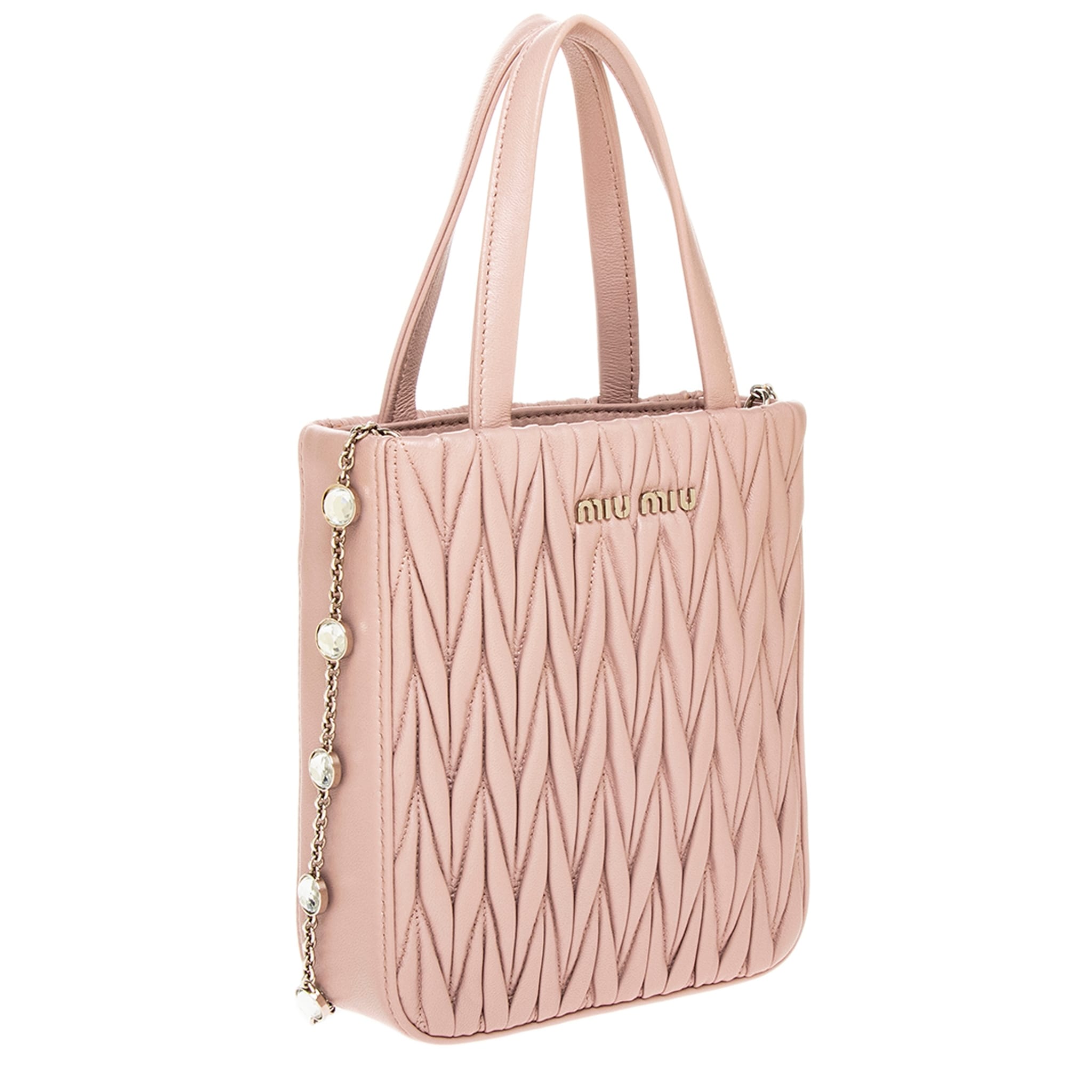 Miu Miu Matelasse Mini Tote with Crystal Chain - Bed Bath & Beyond
