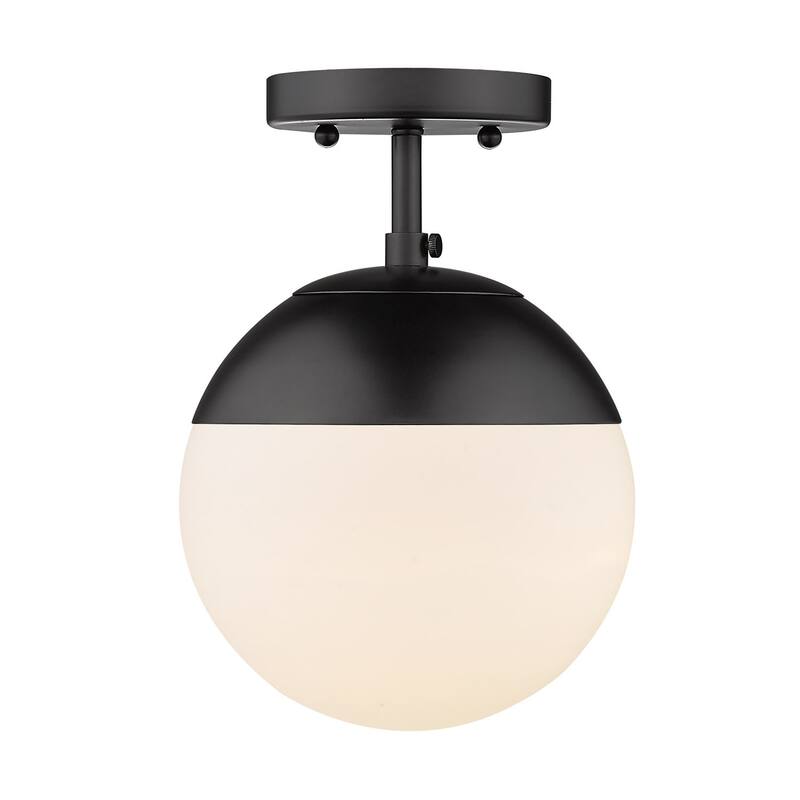 Golden Lighting Dixon 8" Wide Semi-Flush Globe Ceiling Fixture with - Matte Black