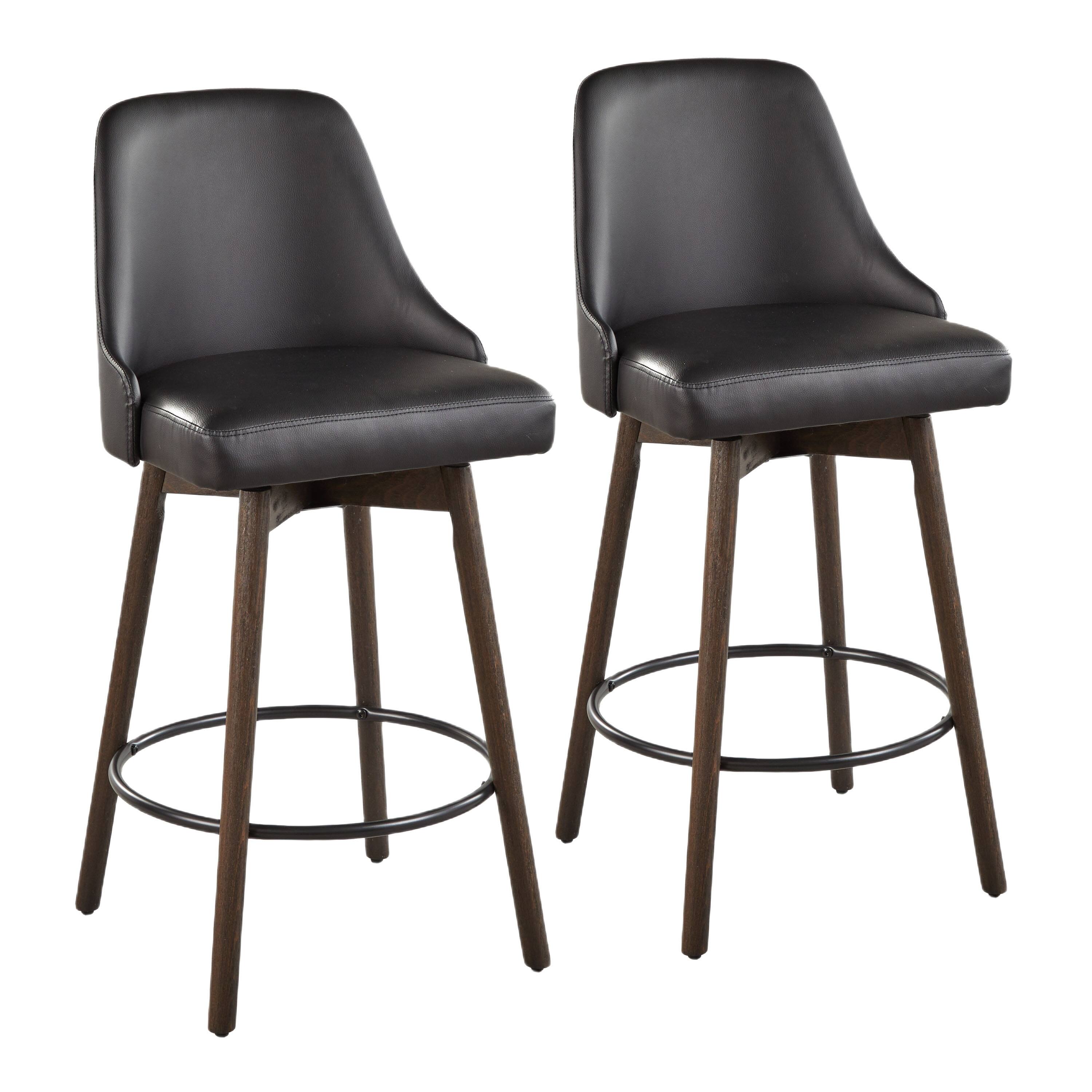 Option Black Faux Leather/Glazed Walnut