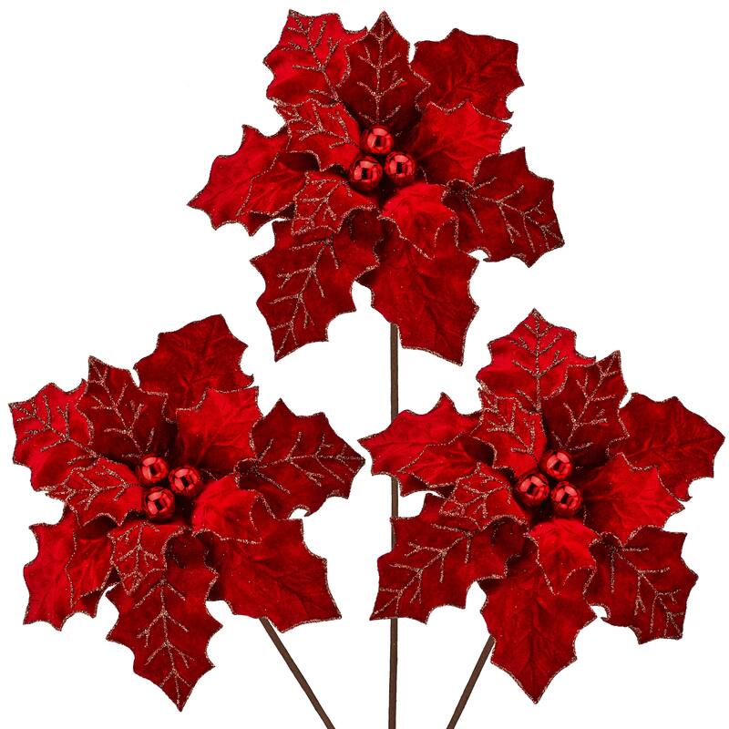 22" Royalty Poinsettia Stem