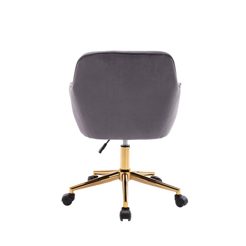 Porthos Home Novah Office Chair, Velvet Upholstery, Gold Metal Legs