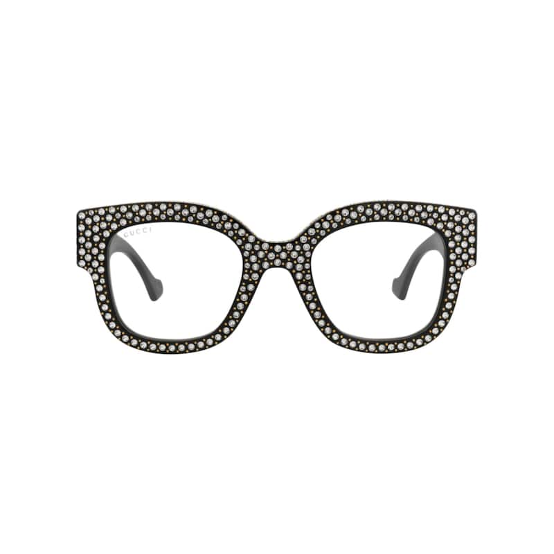Gucci Square-Frame Recycled Acetate Sunglasses - Black Black Transparent - Black - Clear Lens