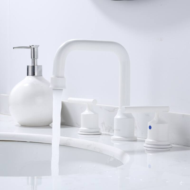 WOWOW Double Handle 8 in. Widespread Bathroom Sink Faucet