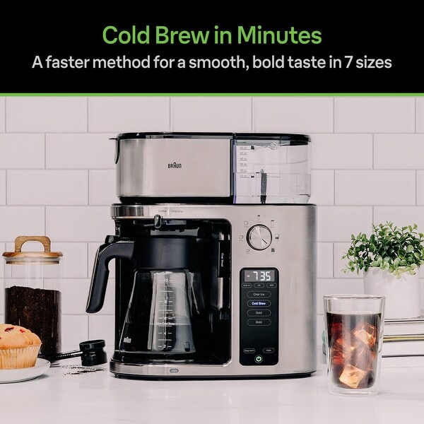 Braun MultiServe Stainless Steel Drip Coffee Maker, Cold Brew
