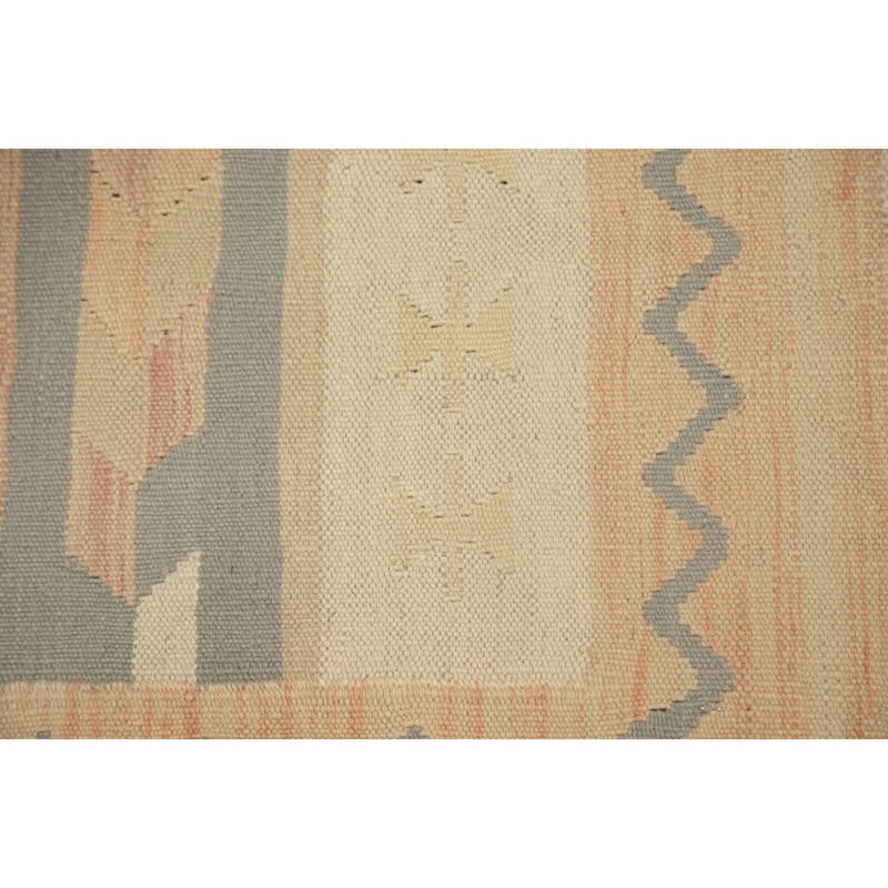 Hand Woven Oriental 100% Wool Carpet Southwestern Tribal Multi-Colored Kilim Area Rug - 3' 9'' X 2' 0''