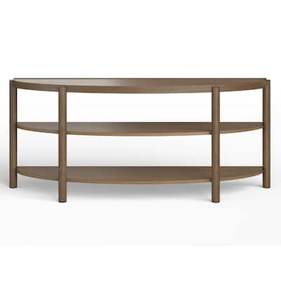 Magnussen Home Hadleigh Brown Honey Demilune Sofa Table - 61.75''W x 16''D x 29''H