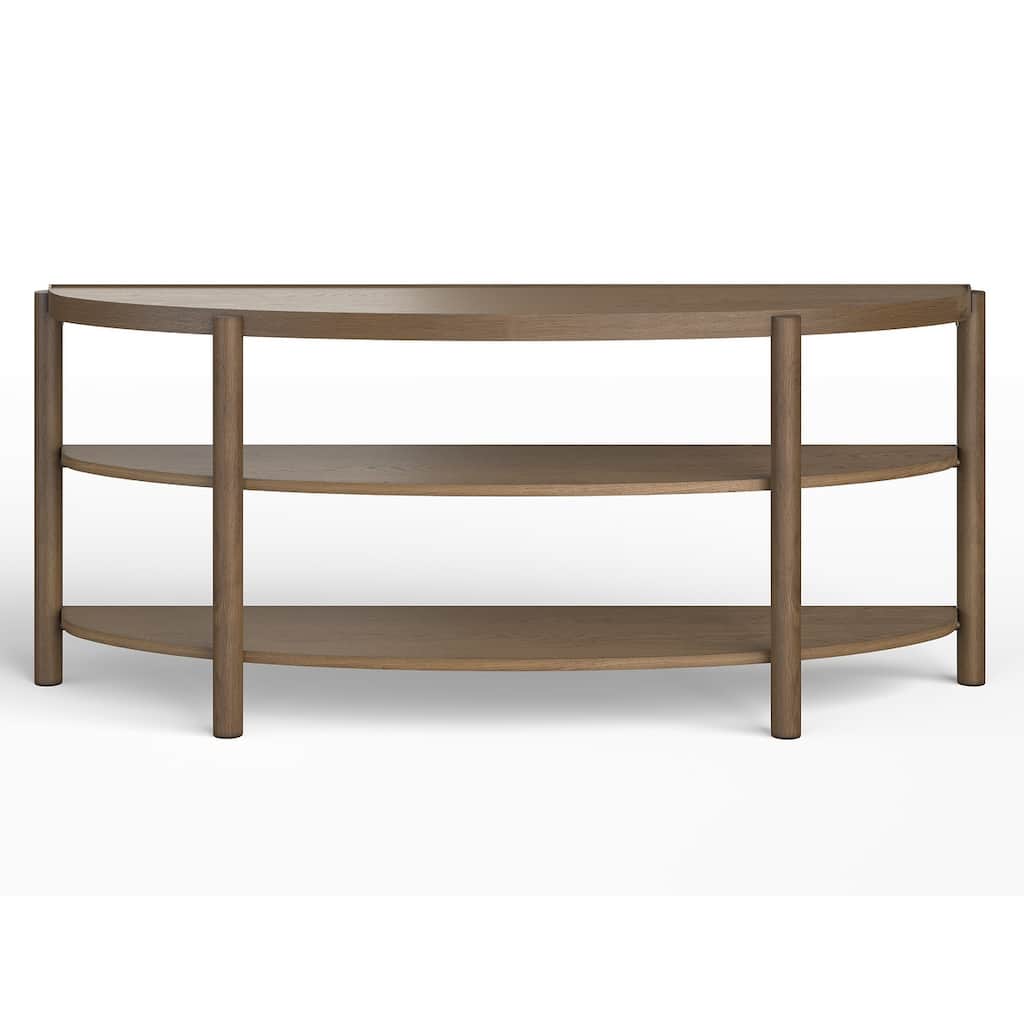 Magnussen Home Hadleigh Brown Honey Demilune Sofa Table - 61.75''W x 16''D x 29''H