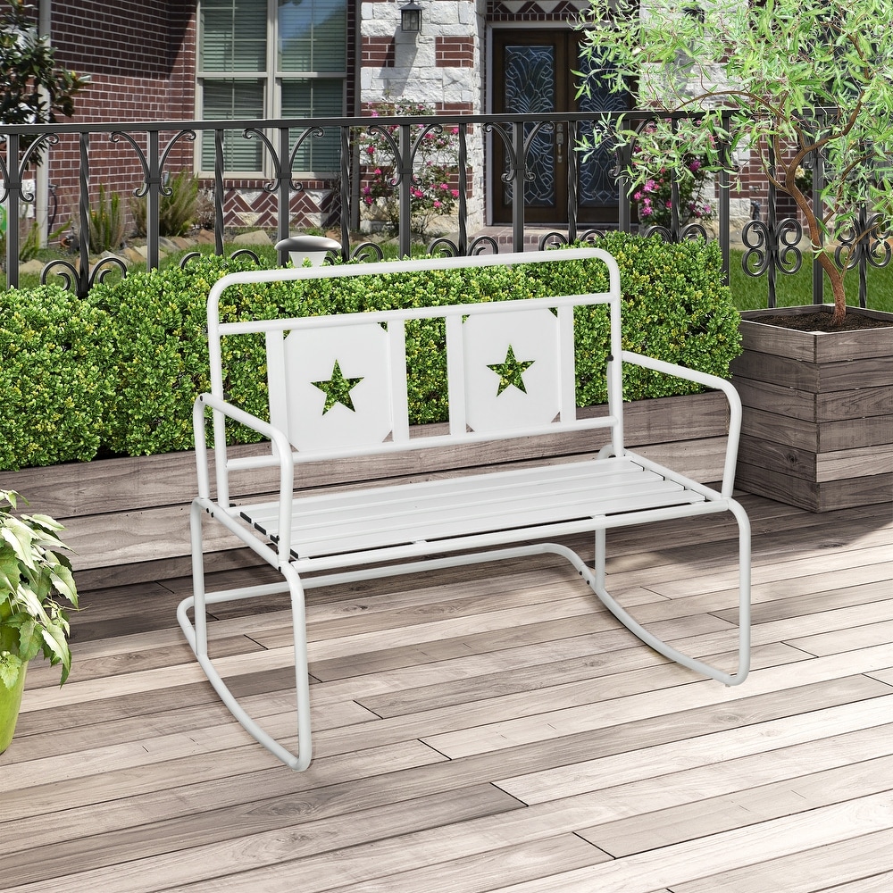 White outdoor garden bench store