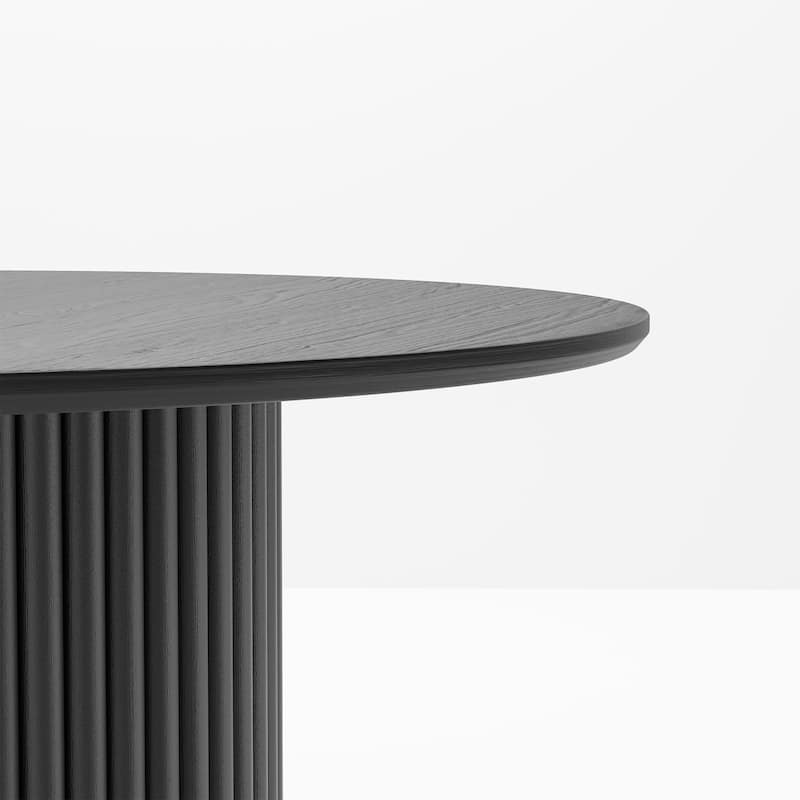Wooakway Solid Wood 60'' Round Dining Table for 6 People Nordic style - 60*30