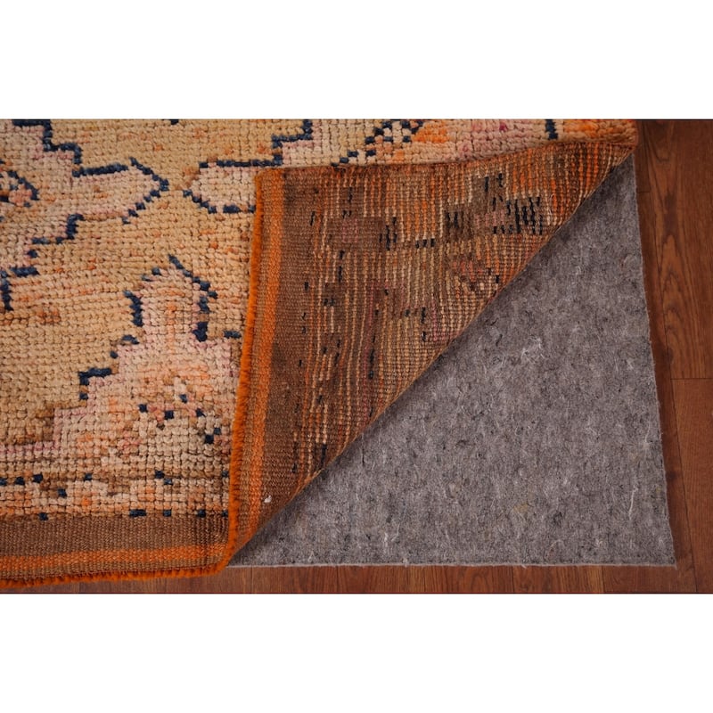Transitional Oushak Vintage Runner Rug Handmade Foyer Wool Carpet - 3'2"x 10'9"