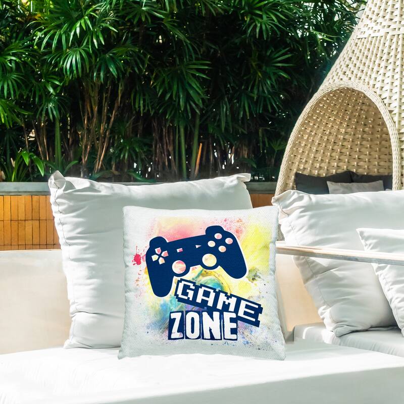 Stupell Retro Modern Game Zone Printed Outdoor Throw Pillow Design by Marcus Prime