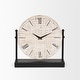 preview thumbnail 2 of 9, Raja Matte Black Metal w/ Wood Table Clock - 10.4L x 3.2W x 11.0H