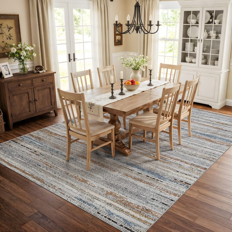 Multi-Tonal Area Rug for Living Room, Entryway, or Playroom - Easy to Clean and Family Friendly