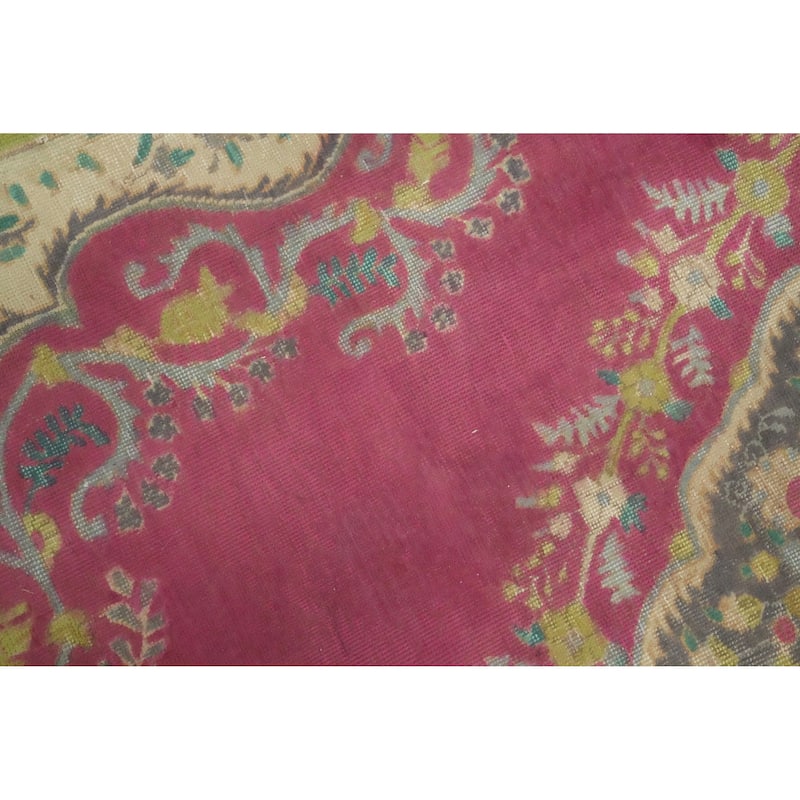 Hand Knotted Oriental 100% Wool Carpet Traditional Floral Pink Tabriz Area Rug - 12' 5'' X 9' 6''