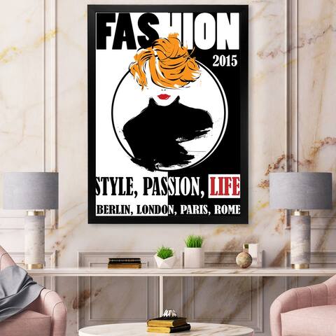 Designart 'Style Passion Life Fashion Girl V' Modern Framed Art Print