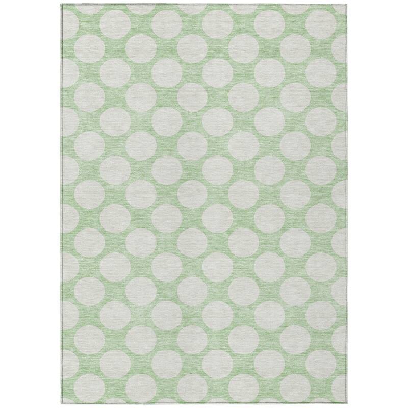 Machine Washable Indoor/ Outdoor Chantille Modern Dots Rug