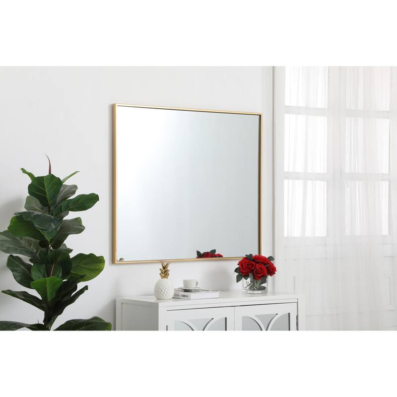 Elegant Lighting Eternity 30" x 36" Rectangular Beveled Metal Framed