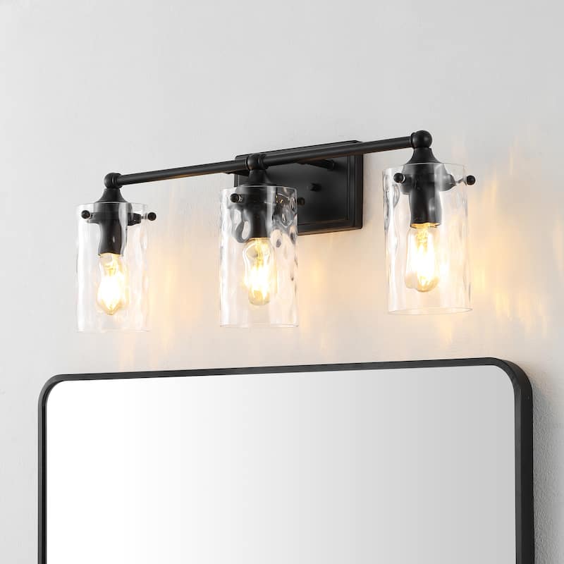 SAFAVIEH Lighting Mavluda 3-Light 24-inch Glass Shade Wall Sconce (LED Bulbs Included) - 23.5 In. W x 6 In. D x 9 In. H