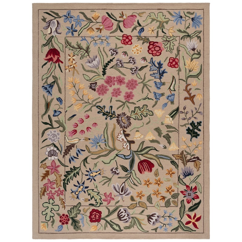 SAFAVIEH Handmade Chelsea Todora Oriental Wool Rug - 8' x 10' - Beige/Pink