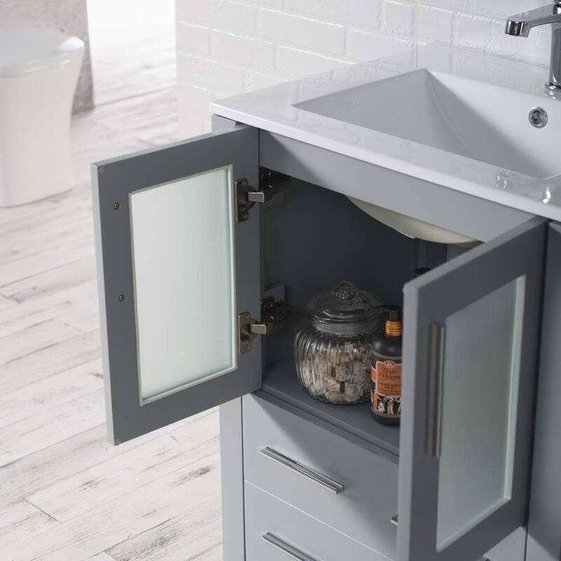 Blossom 48" Double Sink Bathroom Vanity with Ceramic Tops & Mirrors