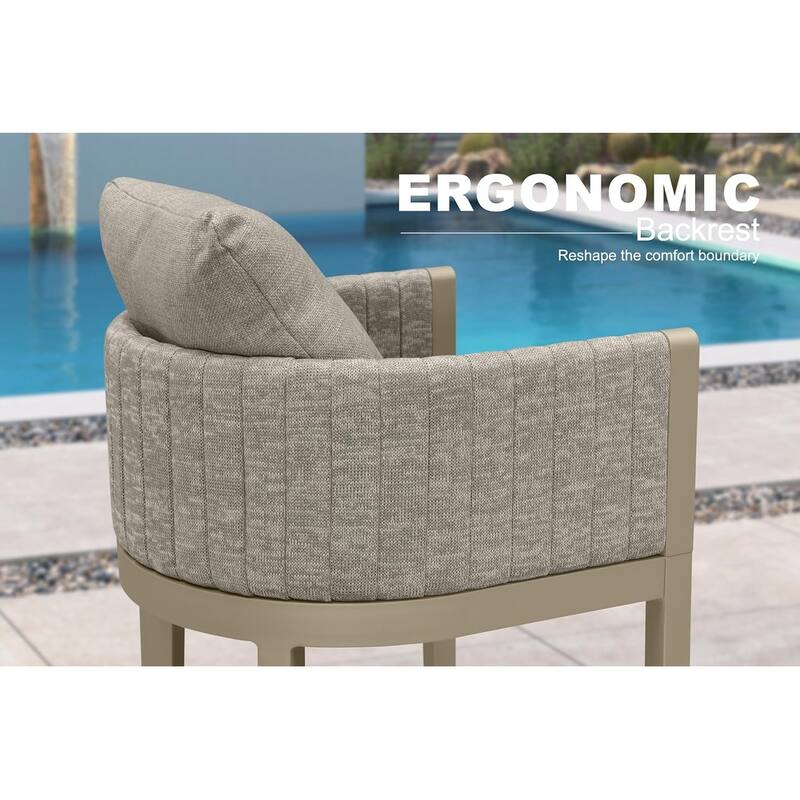 PURPLE LEAF Bar Stool Set of 2 Outdoor Rattan Bar Chair with Back Metal Bar Height Stool Wicker Barstool Dark Grey