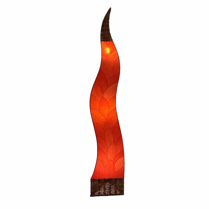 Eangee Handmade Flame Giant Lamp, Cocoa Leaves Shade, 13 x 13 x 72 in. - 13 x 13 x 72