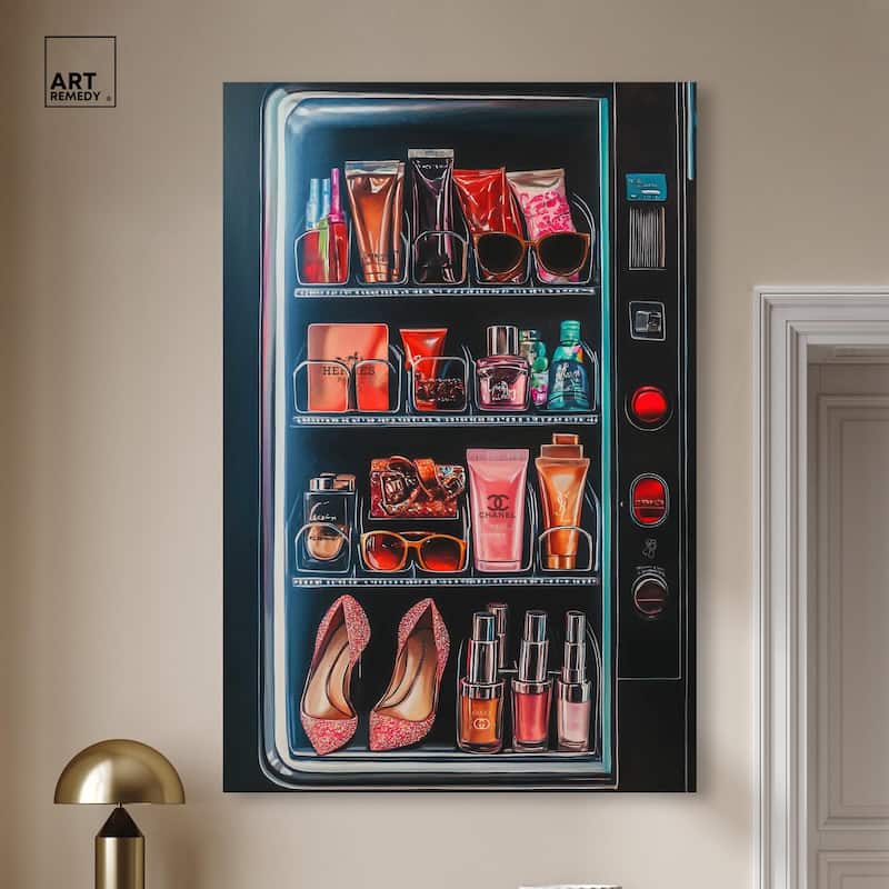 Fashion Vending Machine Canvas by Art Remedy, Gallery Wrapped