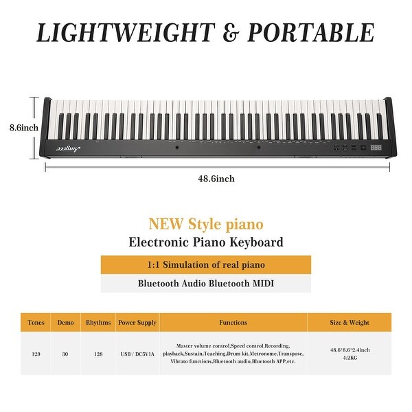 Digital Piano 88 Key Full Size Semi Weighted Electronic Keyboard Piano Set On Sale Bed Bath Beyond 42263391