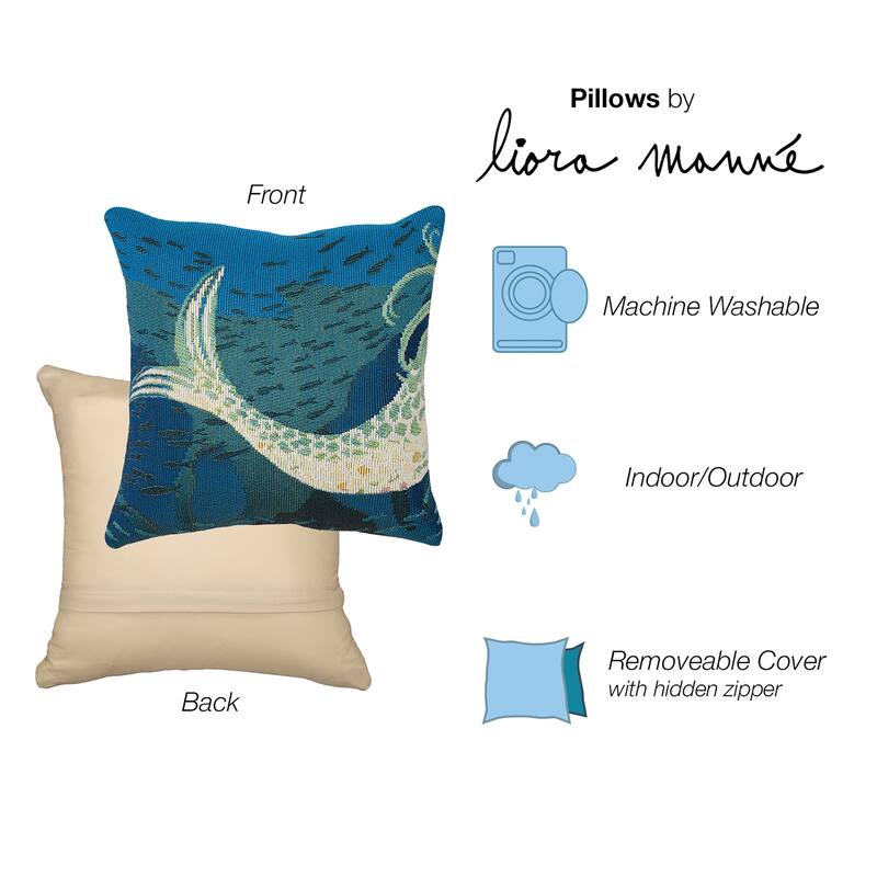 Liora Manne Marina Mermaids Are Real Indoor/Outdoor Pillow - Bed Bath ...