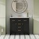 preview thumbnail 1 of 32, MDF Freestanding Bathroom Vanity Set with Integrated Ceramic Sink - 36'' x 18.3'' x 34.02'' Black