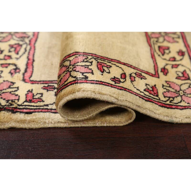 Geometric Oriental Wool Gabbeh Kashkoli Area Rug Hand-knotted Carpet - 1'11" x 2'6"