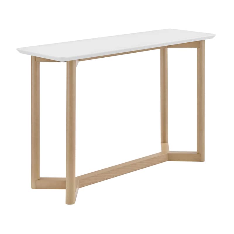 HomeRoots 47" Natural And White Solid Wood Sled Console Table - 47.00 in. x 30.00 in. x 15.50 in.