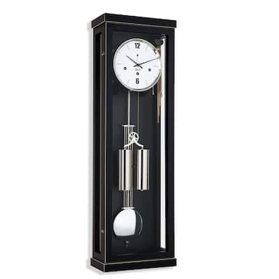 34" Black and Silver Modern Regulator Pendulum Wall Clock