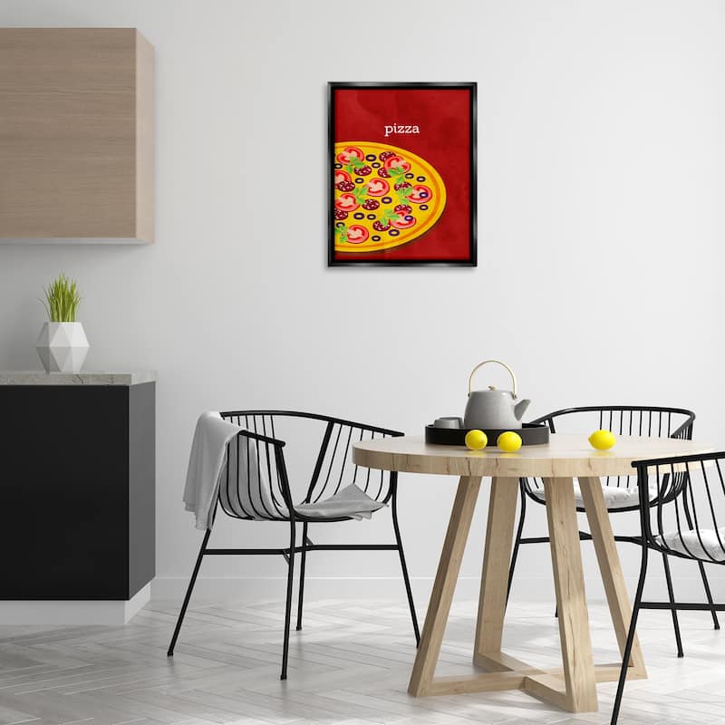 Stupell Tasty Savory Pizza Framed Floater Canvas Wall Art Design By Kim Allen