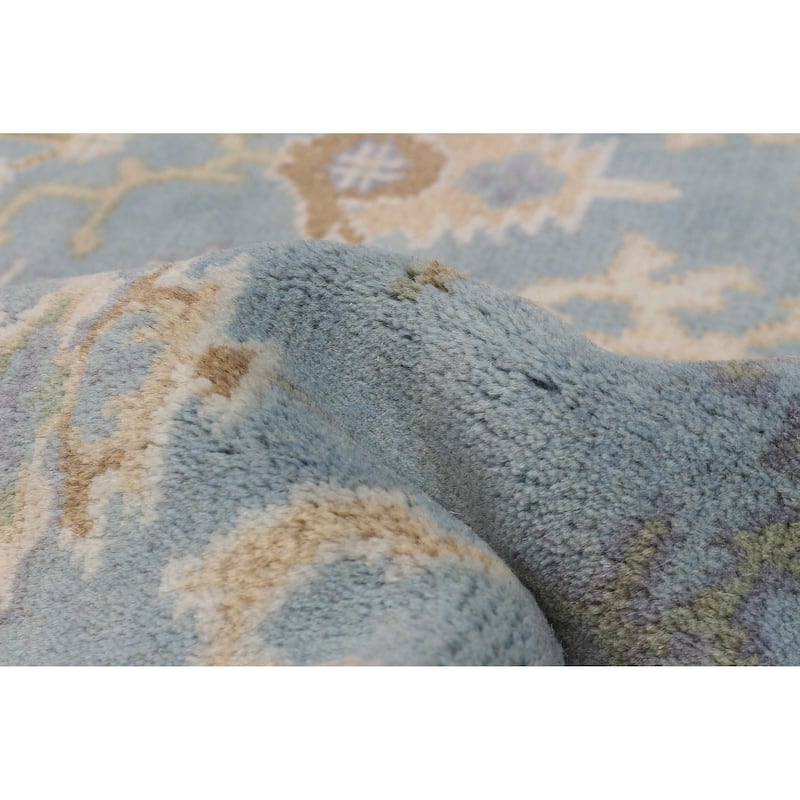 ECARPETGALLERY Hand-knotted Royal Oushak Light Blue Wool Rug - 5'11 x 9'0