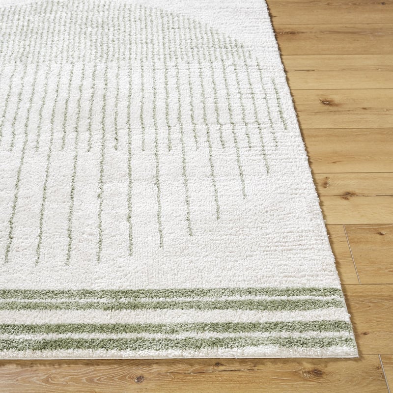 Livabliss Fossay Shag Global Stripe Washable Area Rug