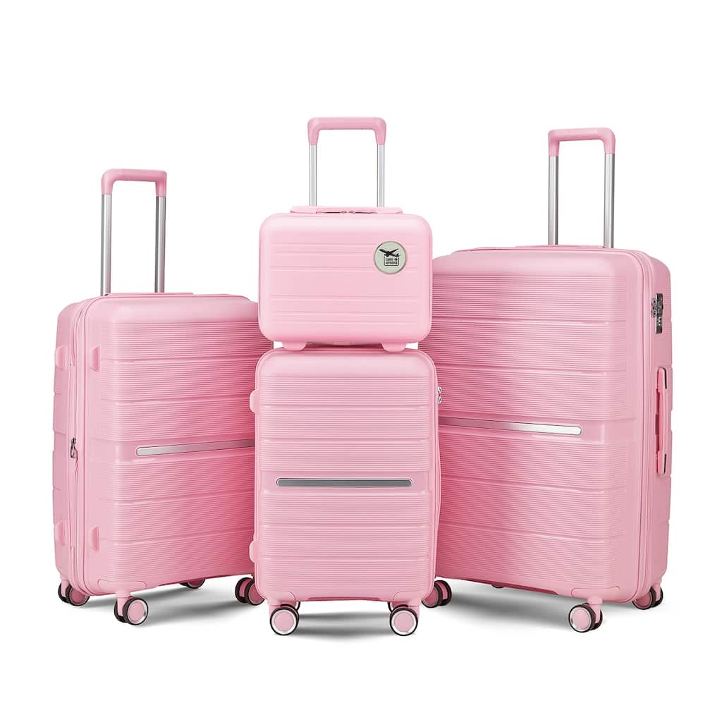 14/20/24/28 4-Piece Modern Expandable Lightweight Luggage Sets with Zipper Pocket and TSA Lock for Boarding Travel