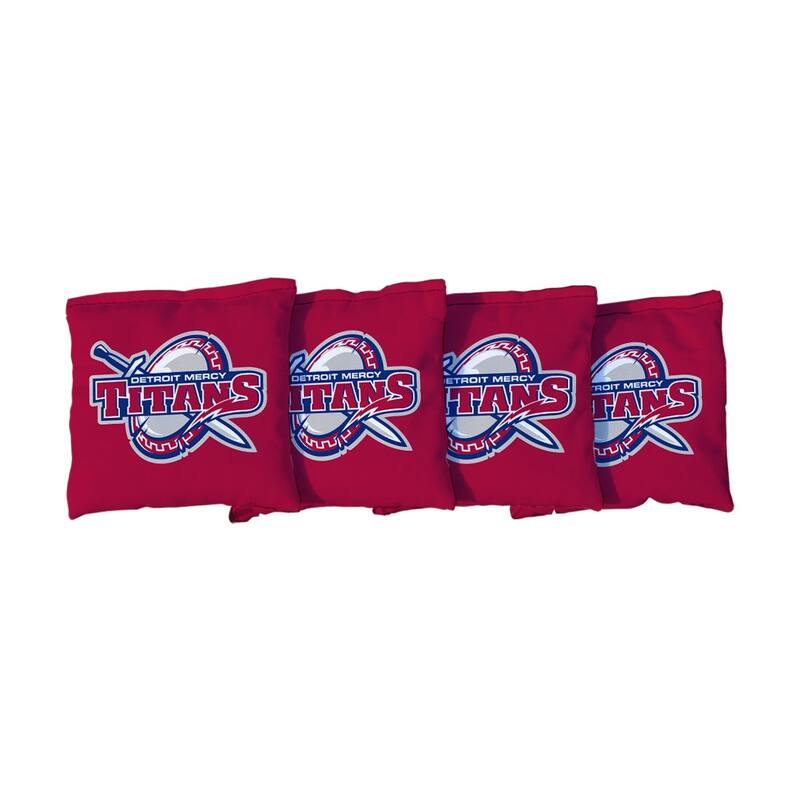 Detroit Mercy Titans Red Cornhole Bags - Corn Filled
