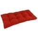 preview thumbnail 46 of 94, Solid Twill Tufted Indoor Bench Cushion (Multiple widths from 42 to 60 inch) 42" wide - Red