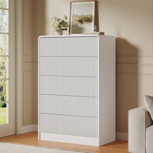 modern curved dresser Chantelle Modern Curved 6-Drawer Dresser
